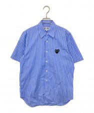 PLAY COMME des GARCONS (プレイコムデギャルソン) AD2022　S/S ストライプシャツ　AZ-B022 スカイブルー サイズ:S