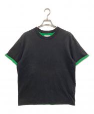BOTTEGA VENETA (ボッテガベネタ) ダブルレイヤー コットンジャージー Tシャツ　661788 V16E0M ブラック サイズ:M
