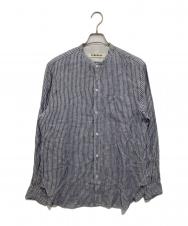 Caledoor (カレドアー) Grandad Collar Stripe Shirt　6041-1102 ネイビー サイズ:L