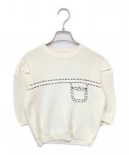 sheller (シェリエ) half sleeve stitch knit tops ハーフスリーブステッチニットトップス アイボリー サイズ:FREE