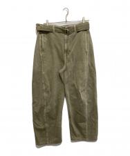 LEMAIRE (ルメール) TWISTED BELTED PANTS ツイステッド ベルテッド パンツ PA326 LD1017 オリーブ サイズ:M