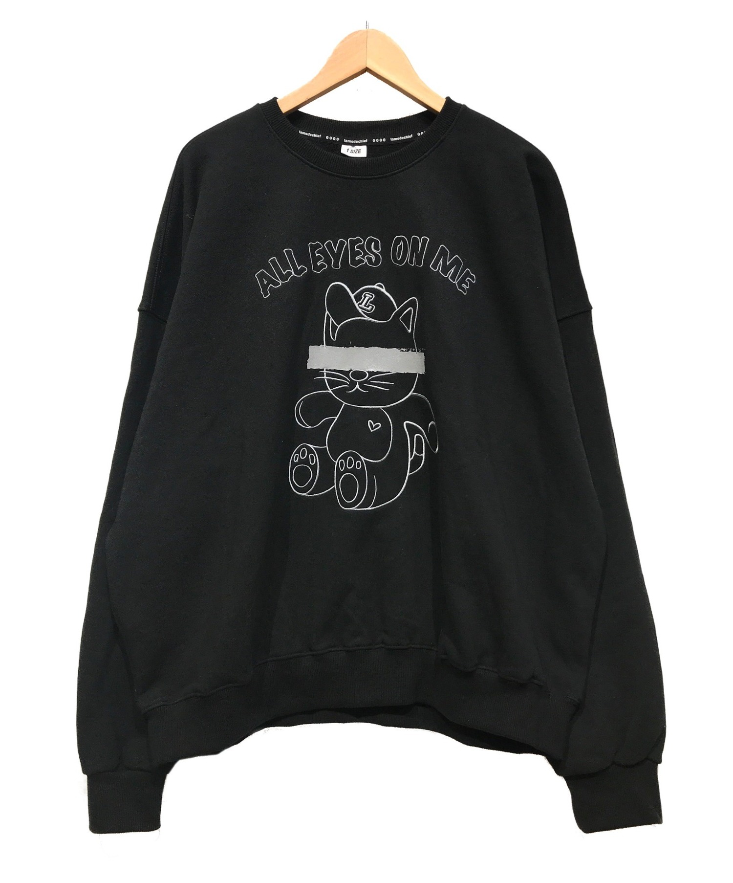 中古 古着通販 Lamodechief ラモードチーフ All Eyes On Me Sweatshirt ブラック サイズ 1 Size 韓国ブランド オールアイズオンミー スウェットシャツ ブランド 古着通販 トレファク公式 Trefac Fashion