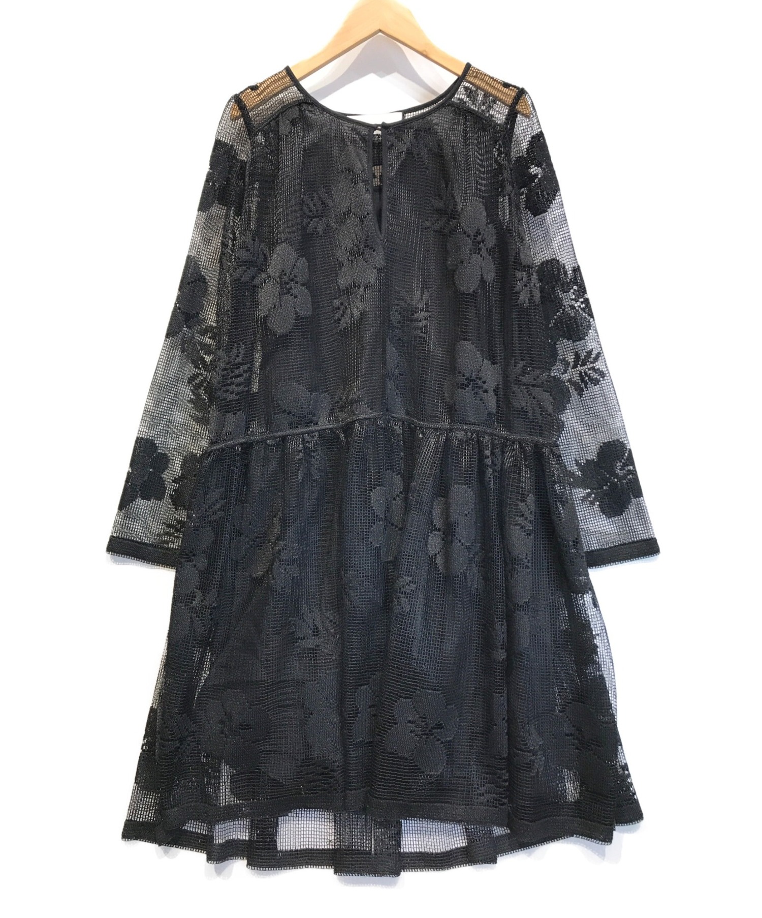中古 古着通販 See By Chloe シーバイクロエ フローラル刺繍メッシュワンピース ブラック サイズ 36 ブランド 古着通販 トレファク公式 Trefac Fashion