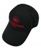 BALENCIAGA（）の古着「ロゴ刺繍ベースボールキャップ」｜ブラック