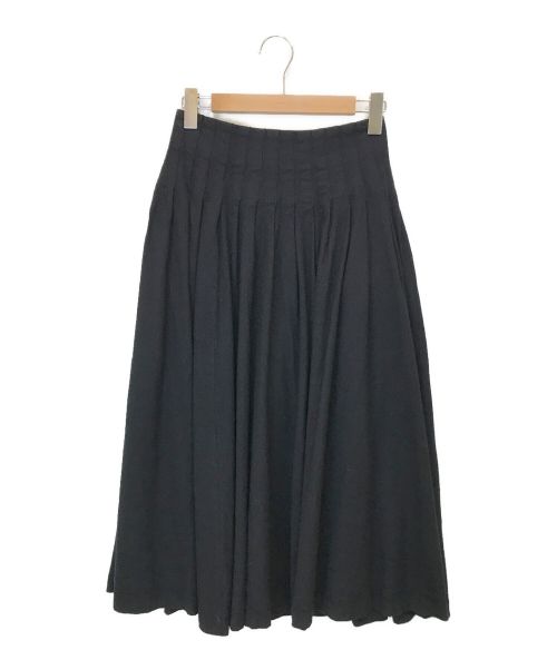 ebure（エブール）ebure (エブール) ウール混ギャザースカート ネイビー サイズ:36の古着・服飾アイテム