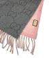 GUCCI (グッチ) GG ウールジャカード スカーフ グレー×ピンク サイズ:34×194cm：29800円