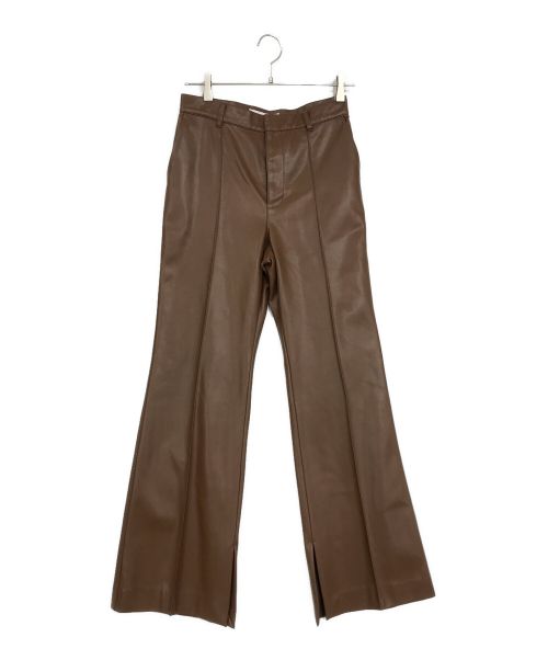 LE CIEL BLEU（ルシェルブルー）LE CIEL BLEU (ルシェルブルー) Faux Leather Flared Pants ブラウン サイズ:SIZE 36の古着・服飾アイテム
