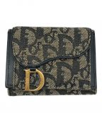 Christian Diorクリスチャン ディオール）の古着「サドルジャガード三つ折り財布」｜インディゴ