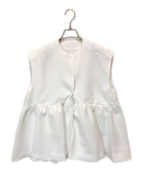 ELLA（エラ）ELLA (エラ) doby cloth frill vest ホワイト サイズ:freeの古着・服飾アイテム