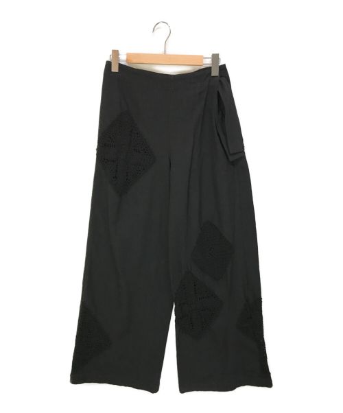 Y's（ワイズ）Y's (ワイズ) 編込みデザインパンツ ブラック サイズ:2の古着・服飾アイテム