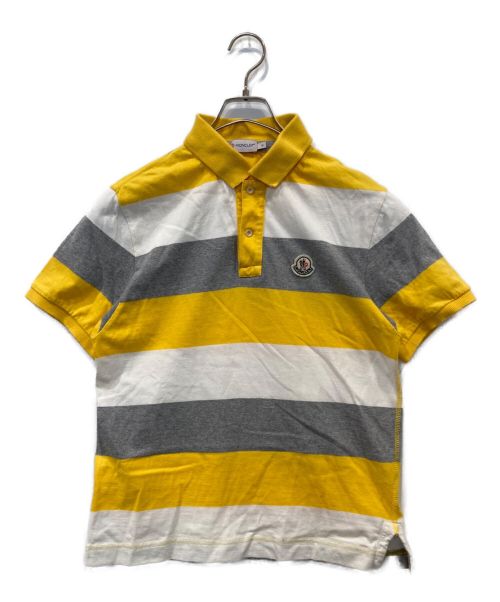 MONCLER（モンクレール）MONCLER (モンクレール) ポロシャツ イエロー×グレー サイズ:Sの古着・服飾アイテム