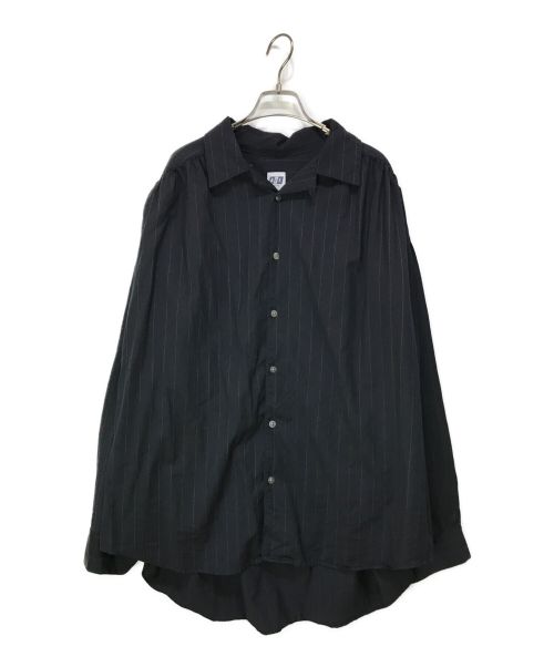AiE（エーアイイー）AiE (エーアイイー) ウールストライプペインターシャツ ブラック サイズ:XLの古着・服飾アイテム