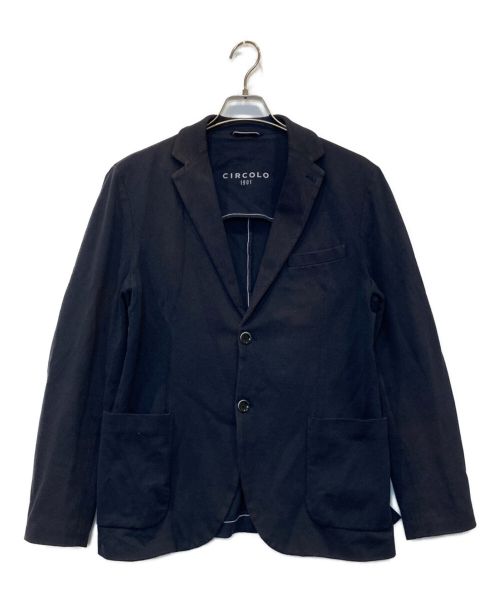 CIRCOLO 1901（チルコロ1901）Circolo 1901 (チルコロ1901) オックスフォード ジャージージャケット ブラック サイズ:46の古着・服飾アイテム