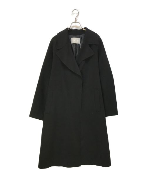 icB（アイシービー）icB (アイシービー) ウールリバー ロングトレンチコート ブラック サイズ:2の古着・服飾アイテム