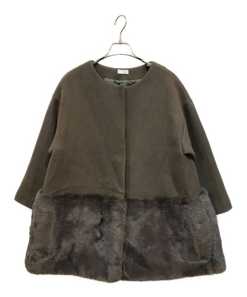 em.（エムドット）em. (エムドット) Eco Fur Coat エコファーコート グレー サイズ:FREEの古着・服飾アイテム