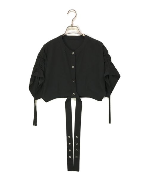 UN3D.（アンスリード）UN3D. (アンスリード) クロスベルトショートシャツ ブラック サイズ:Fの古着・服飾アイテム