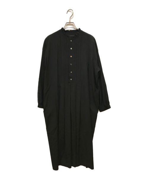GRANDMA MAMA DAUGHTER（グランマママドーター）GRANDMA MAMA DAUGHTER (グランマママドーター) toroスタンドカラーワイドワンピース ブラック サイズ:2の古着・服飾アイテム