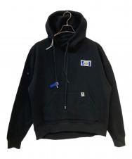 ADER error (アーダーエラー) Rivet Label Hoodie/リベットラベルパーカー ブラック サイズ:3