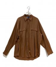 RALPH LAUREN (ラルフローレン) レーヨンシャツ ブラウン サイズ:L