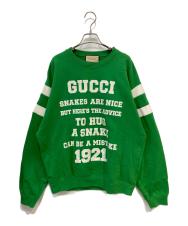 GUCCI (グッチ) To Hug A Snake Cotton Sweatshirt グリーン サイズ: M