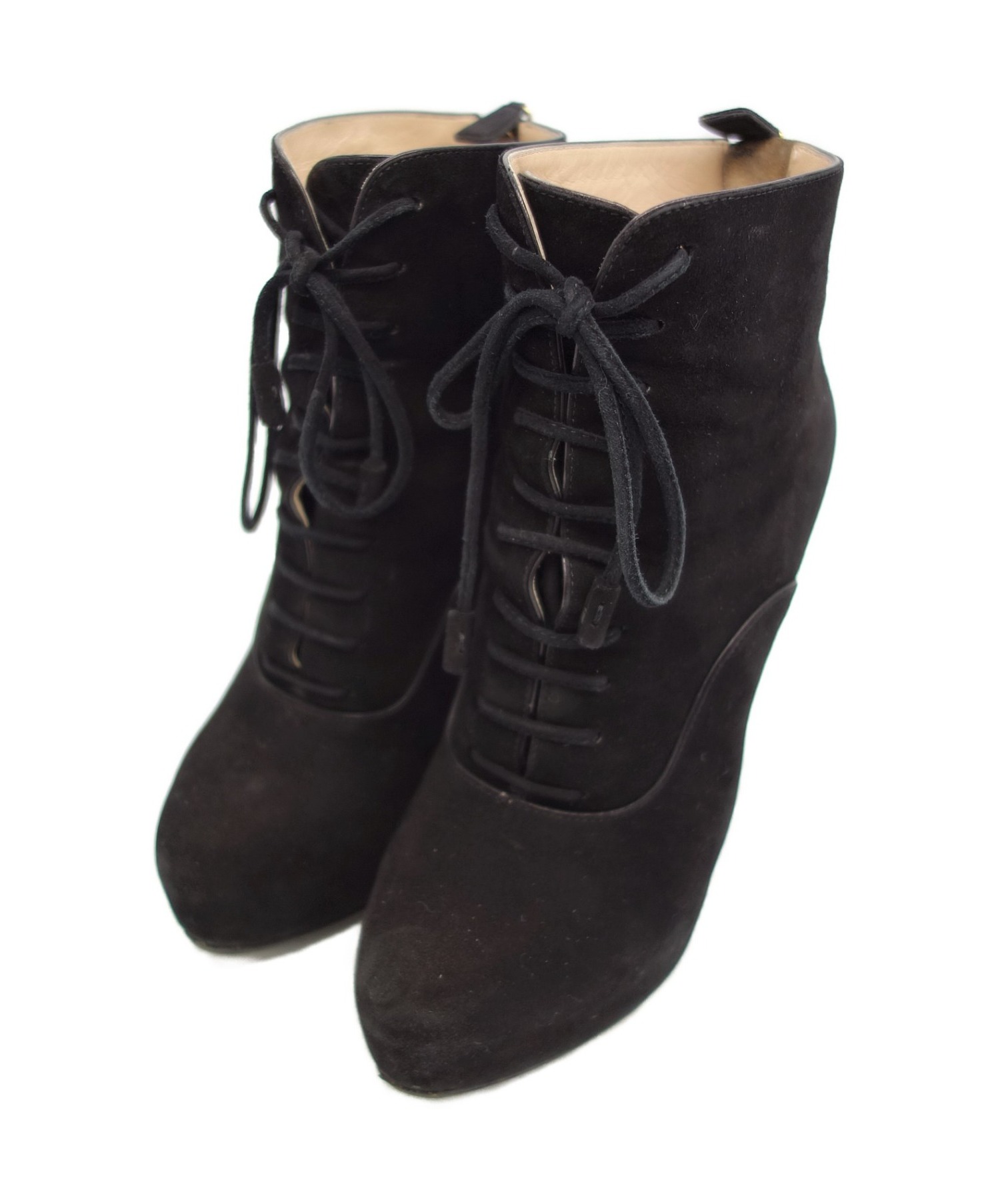 中古 古着通販 Prada プラダ レースアップヒールパンプス ブラック サイズ 34 1 2 ブランド 古着通販 トレファク公式 Trefac Fashion