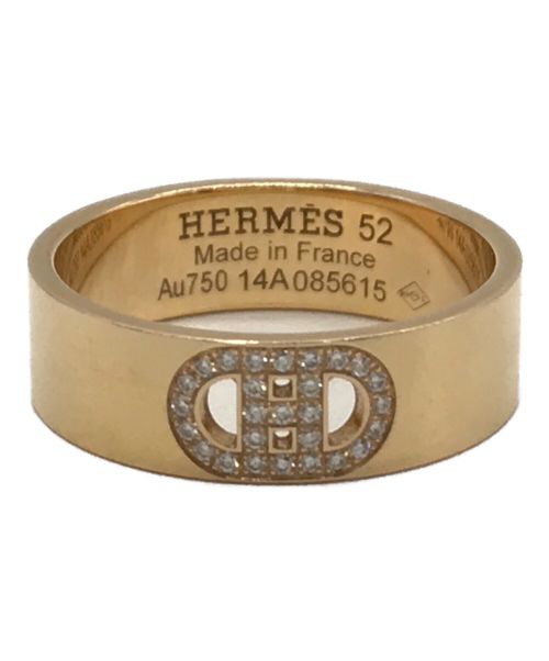 HERMES（エルメス）HERMES (エルメス) Ｈダンクルダイヤリング イエローゴールド サイズ:52（12号）の古着・服飾アイテム