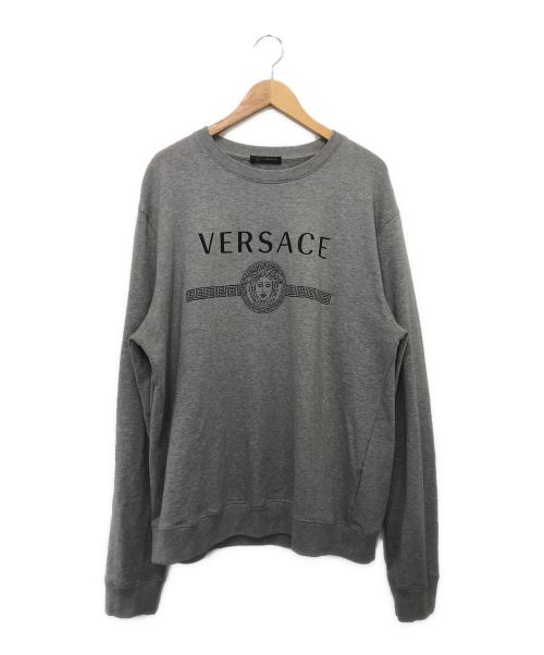 VERSACE（ヴェルサーチ）VERSACE (ヴェルサーチ) Medusa ロゴ スウェットシャツ グレー サイズ:3XLの古着・服飾アイテム