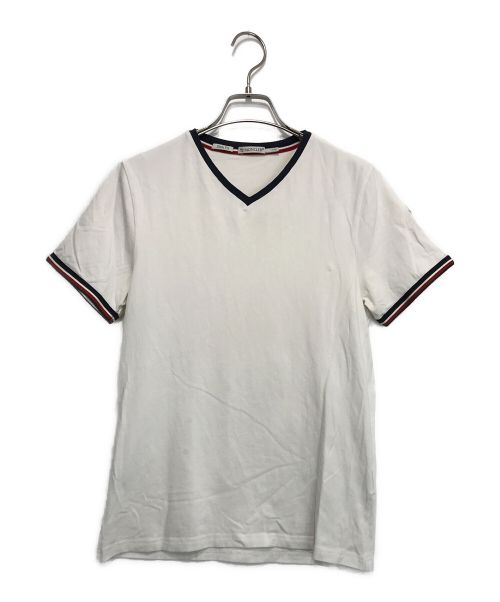 MONCLER（モンクレール）MONCLER (モンクレール) VネックTシャツ ホワイト サイズ:Sの古着・服飾アイテム