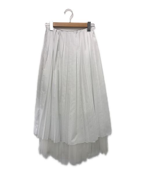 Fabiana Filippi（ファビアナフィリッピ）Fabiana Filippi (ファビアナフィリッピ) プリーツ裾チュールスカート ホワイト サイズ:6/ XXSの古着・服飾アイテム
