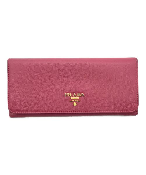 PRADA（プラダ）PRADA (プラダ) サフィアーノ・ロングウォレット ピンクの古着・服飾アイテム