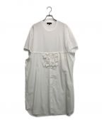 COMME des GARCONS HOMME PLUS）の古着「ロング丈切替Tシャツ」｜ホワイト