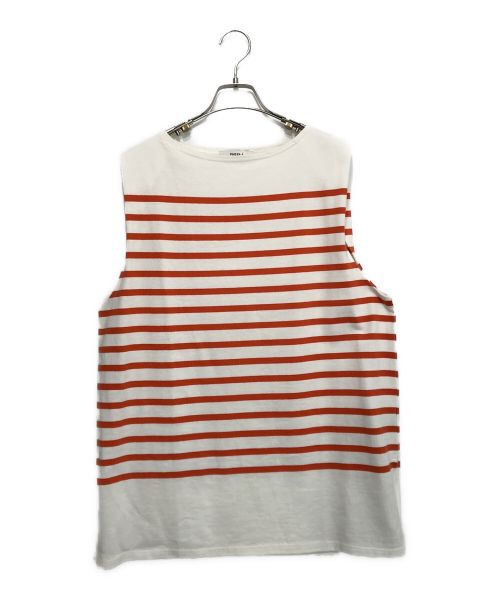PHEENY（フィーニー）PHEENY (フィーニー) N/s basque shirt オレンジ×ホワイト サイズ:サイズFの古着・服飾アイテム