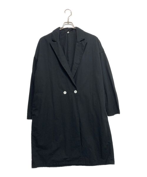 FIRMUM（フィルマム）FIRMUM (フィルマム) コットンヘンプダブルコート ブラック サイズ:Mの古着・服飾アイテム