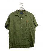 POLO RALPH LAURENポロ・ラルフローレン）の古着「リネンオープンカラーシャツ」｜グリーン