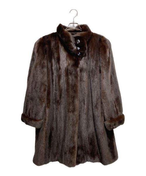 SAGA MINK（サガミンク）SAGA MINK (サガミンク) 毛皮ハーフコート ブラウン サイズ:記載無しの古着・服飾アイテム