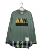 Maison MIHARA YASUHIROメゾン ミハラ ヤスヒロ）の古着「shirt layer long sleeved T-shirt」｜グリーン