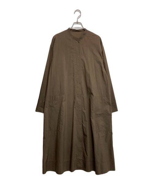 DES PRES（デ プレ）DES PRES (デ プレ) エアリークロス ロングシャツワンピース ブラウン サイズ:36の古着・服飾アイテム