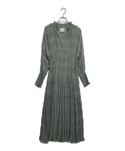 Ameri（アメリ）AMERI (アメリ) SHIRRING PLEATS DRESS グリーン サイズ:Sの古着・服飾アイテム