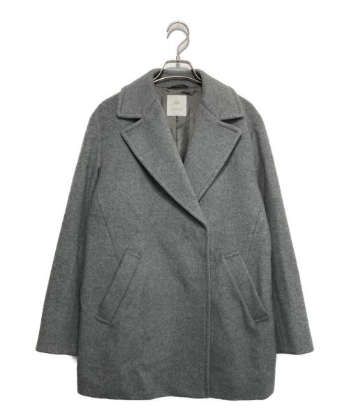 AMACA（アマカ）AMACA (アマカ) ショートビーバーウールコート グレー サイズ:38の古着・服飾アイテム
