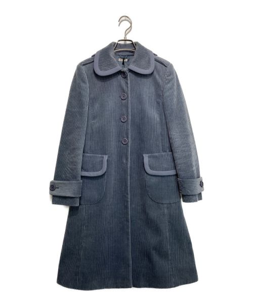 MIU MIU（ミュウミュウ）MIU MIU (ミュウミュウ) コーデュロイパイピングコート ブルー サイズ:38の古着・服飾アイテム