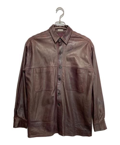INSCRIRE（アンスクリア）INSCRIRE (アンスクリア) ラムレザーシャツ ブラウン サイズ:-の古着・服飾アイテム