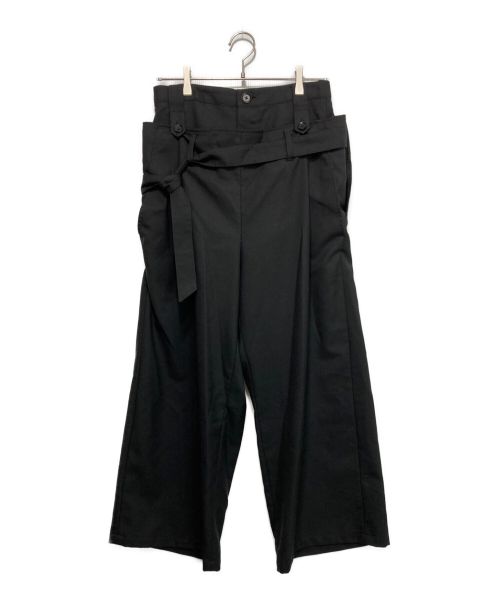 GROUND Y（グラウンドワイ）GROUND Y (グラウンドワイ) ダブルウエストパンツ ブラック サイズ:1の古着・服飾アイテム