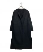 MUSEミューズ）の古着「victorian リバーロングノーカラーコート」｜ブラック