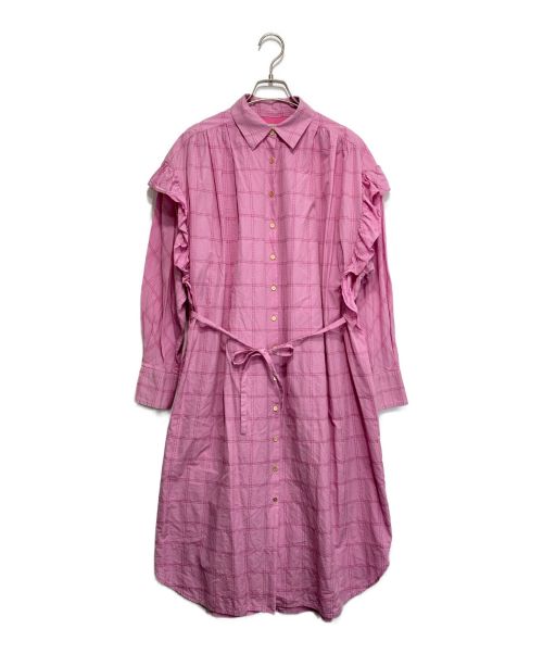 leur logette（ルルロジェッタ）leur logette (ルルロジェッタ) アースチェックドレス ピンク サイズ:1の古着・服飾アイテム