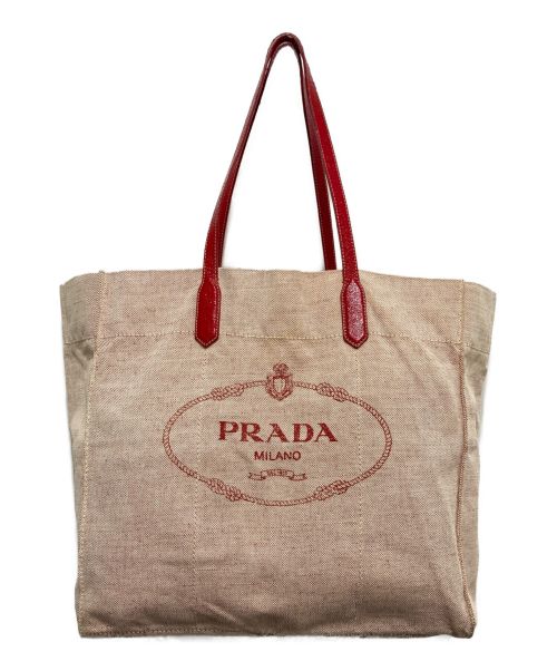 PRADA（プラダ）PRADA (プラダ) キャンバストートバッグ ピンクの古着・服飾アイテム