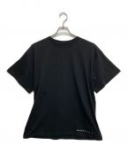 MM6 Maison Margielaエムエムシックス メゾンマルジェラ）の古着「ブランドロゴ半袖Tシャツカットソー」｜ブラック