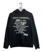 s'yteサイト）の古着「French Terry Stitch Work Message＆Crow Hoodie /ロゴパーカー」｜ブラック
