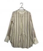 TODAYFULトゥデイフル）の古着「Multistripe Silk Shirts/マルチストライプシルクシャツ」｜ベージュ×パープル