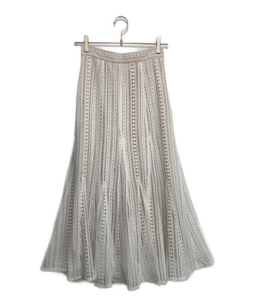 CADUNE（カデュネ）CADUNE (カデュネ) クロシェレーススカート ホワイト サイズ:34 未使用品の古着・服飾アイテム