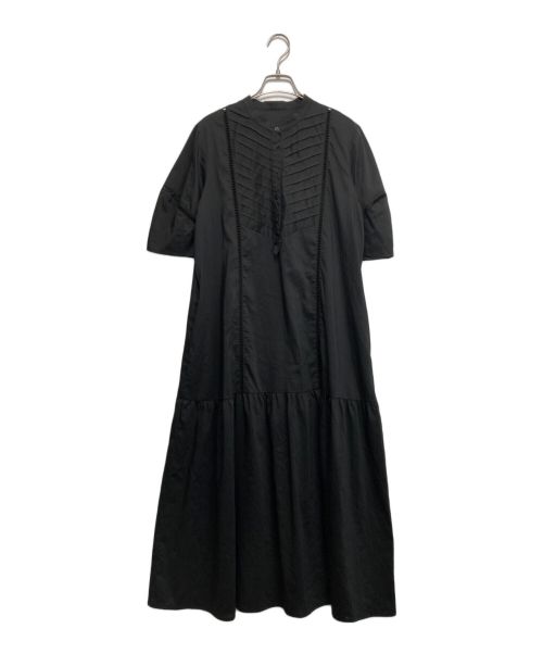 CADUNE（カデュネ）CADUNE (カデュネ) プリーテッドブザムワンピース ブラック サイズ:36の古着・服飾アイテム